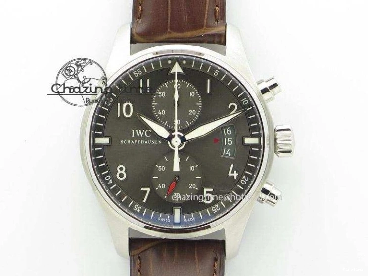MIROTIME 0318 TimelessDesign Big Pilot Real PR IW500906 ZF 1:1 Best Edition Silver Dial On Black Leather Strap A 7285